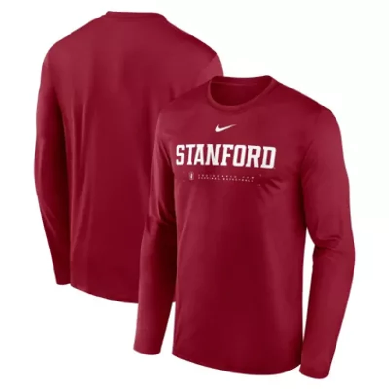 Stanford Cardinal NCAA Nike 2025 Courtside Basketball Shootaround Legend Dri-FIT Long Sleeve T-Shirt
