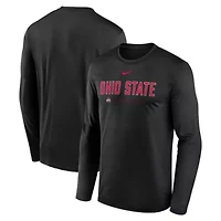 NCAA Nike Ohio State Buckeyes 2025 Courtside Basketball Shootaround Legend Dri-FIT Long Sleeve T-Shirt