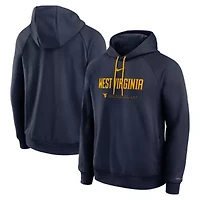 NCAA Nike West Virginia Mountaineers 2025 Courtside Basketball Practice Raglan Dri-FIT Hoodie