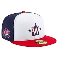 MLB White/Navy/Red Washington Nationals 20th Anniversary 59FIFTY Fitted Hat
