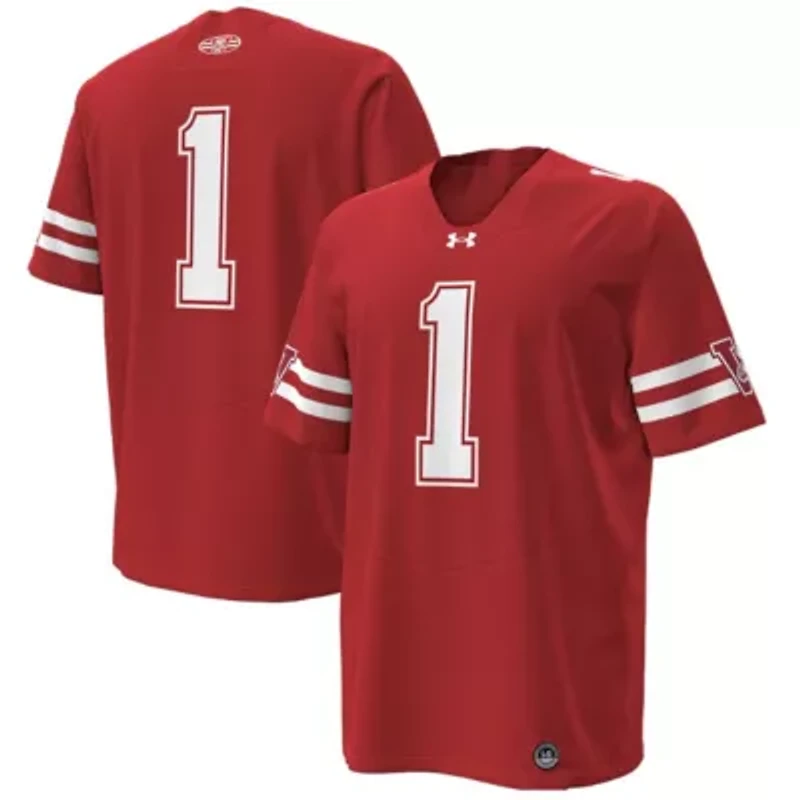 NCAA Under Armour #1 Wisconsin Badgers 1980 Throwback Home Replica Game Jersey