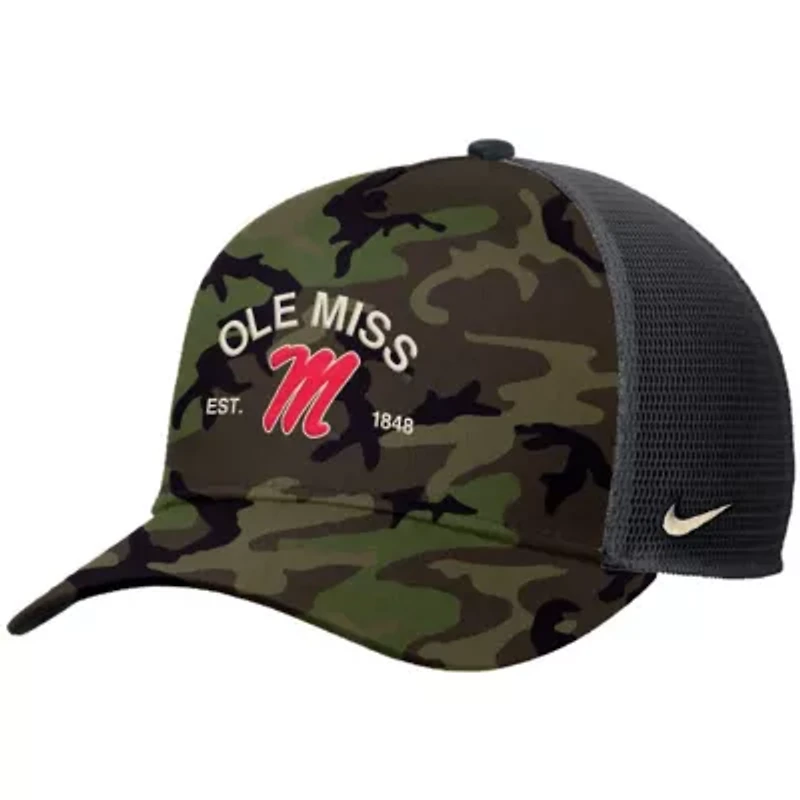 NCAA Nike Ole Miss Rebels 2025 Military Appreciation Rise Adjustable Trucker Hat
