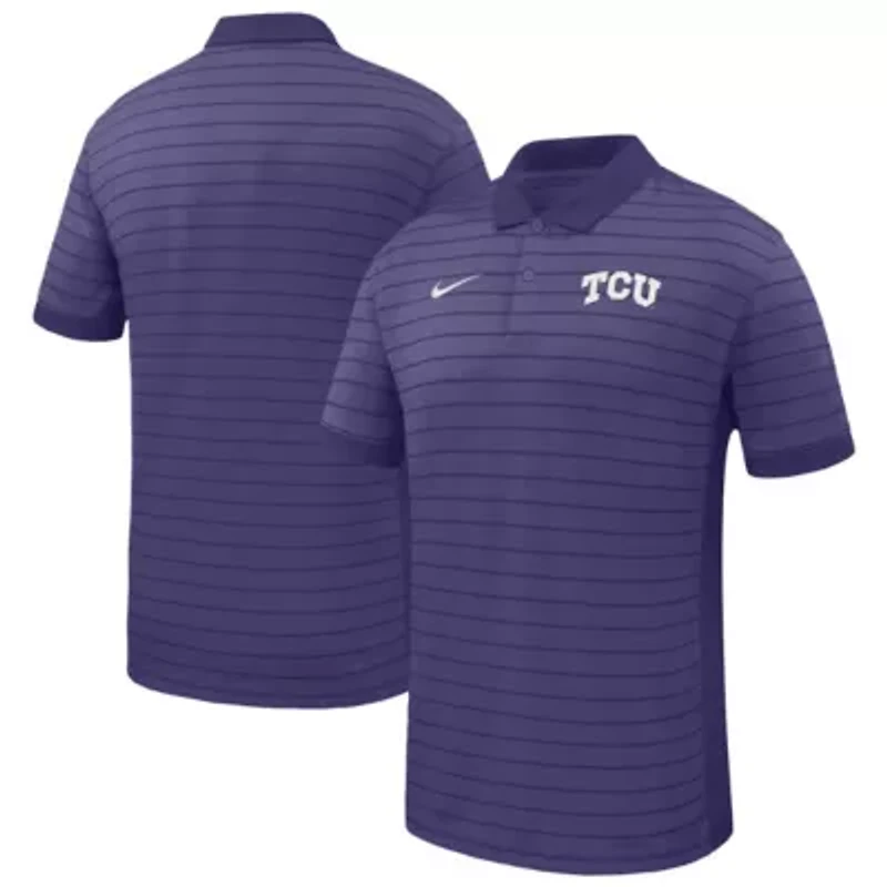NCAA Nike TCU Horned Frogs 2025 Early Season Coaches Sideline Victory Stripe Performance Polo