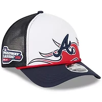 MLB White/Navy Atlanta Braves 2025 MLB Speedway Classic Fashion Pack A-Frame 9FORTY Adjustable Hat