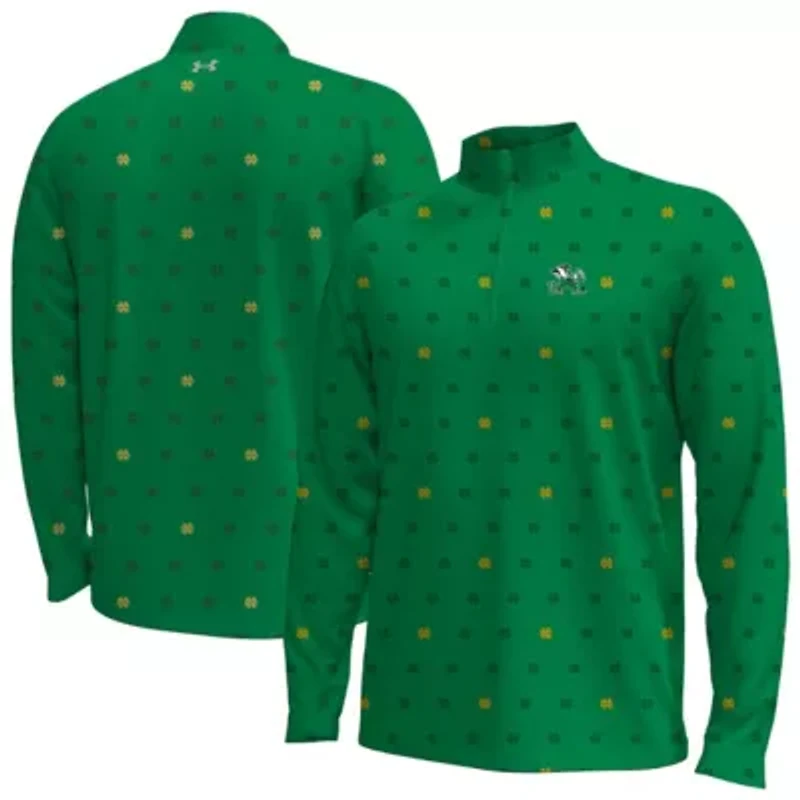 NCAA Under Armour Notre Dame Fighting Irish Gameday Armourfuse Half-Zip Top
