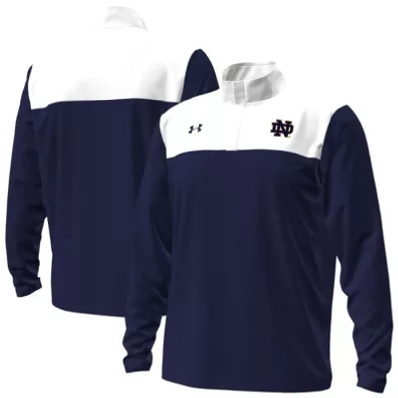 NCAA Under Armour Notre Dame Fighting Irish Blocked Quarter-Zip Pullover
