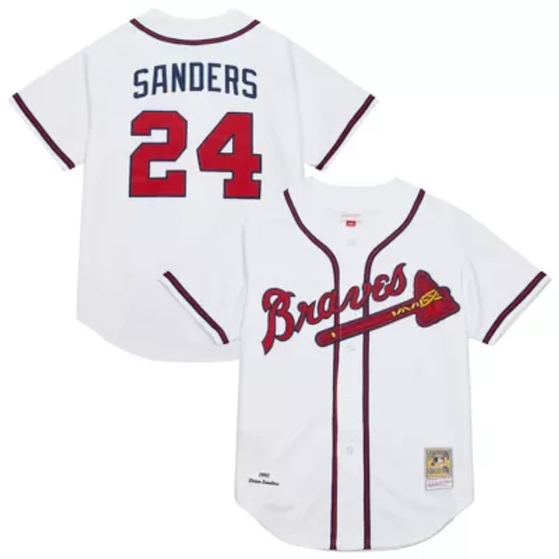 MLB Deion Sanders Atlanta Braves Cooperstown Collection 1992 Authentic Jersey