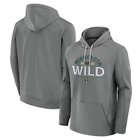 NHL Fanatics Minnesota Wild 2025 Stanley Cup Playoffs Authentic Pro Rink Fly Fleece Pullover Hoodie