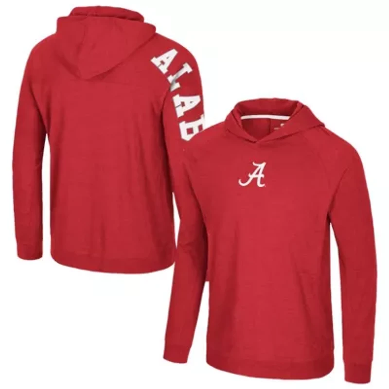 Alabama Crimson Tide NCAA Back Business Long Sleeve Raglan Hooded T-Shirt