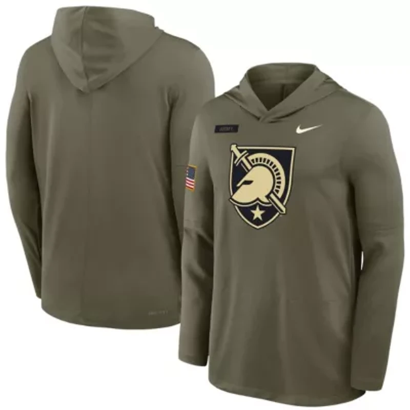 Army Black Knights NCAA Nike 2025 Military Appreciation Dri-FIT Long Sleeve Hoodie T-Shirt
