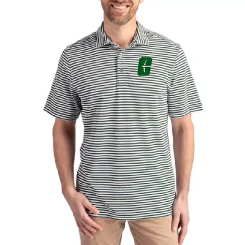 NCAA Charlotte 49ers Virtue Eco Pique Stripe Recycled DryTec Polo