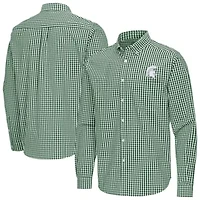 NCAA Michigan State Spartans Ellis Woven Tri-Blend Long Sleeve Button-Down Shirt
