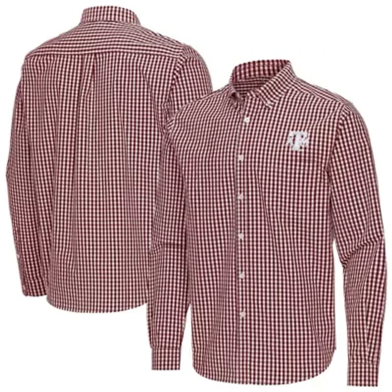 NCAA Texas A&M Aggies Ellis Woven Tri-Blend Long Sleeve Button-Down Shirt