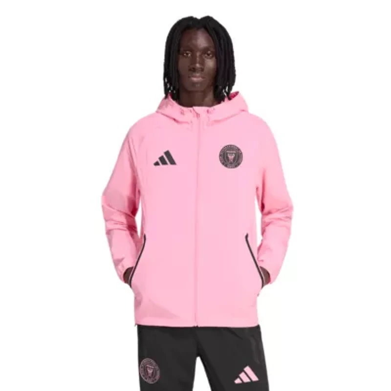 MLS Light Inter Miami CF Tiro Travel Full-Zip Hooded Windbreaker