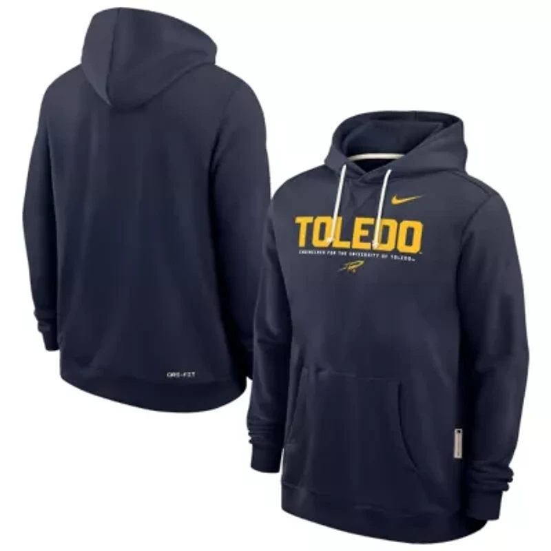 NCAA Nike Toledo Rockets 2025 Sideline Standard Issue Dri-FIT Hoodie