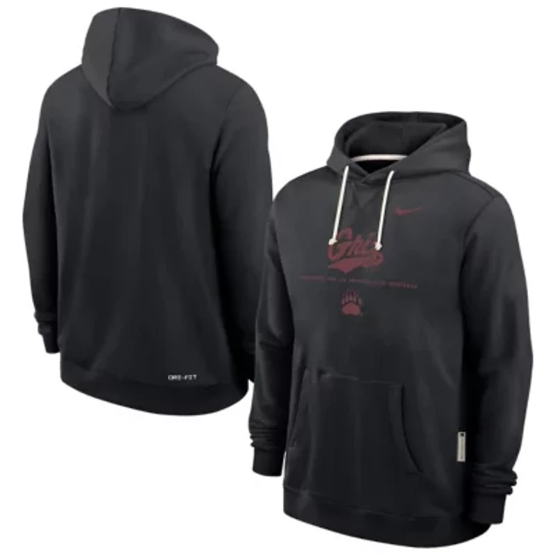 NCAA Nike Montana Grizzlies 2025 Sideline Standard Issue Dri-FIT Hoodie