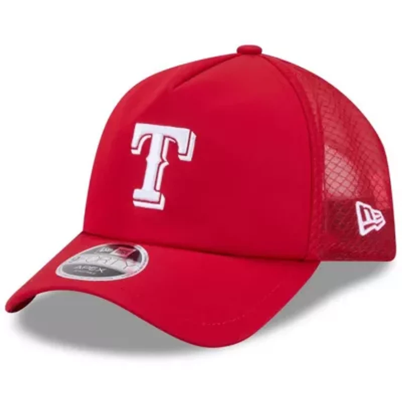 MLB Texas Rangers 2026 Batting Practice Apex 9FORTY Adjustable Trucker Hat