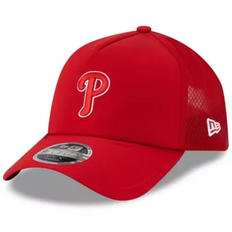 MLB Philadelphia Phillies 2026 Batting Practice Apex 9FORTY Adjustable Trucker Hat