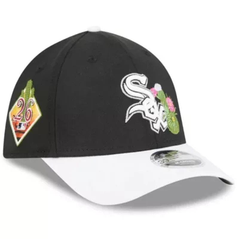 Chicago White Sox MLB Black/White 2026 Spring Training M-Crown 39THIRTY Flex Hat
