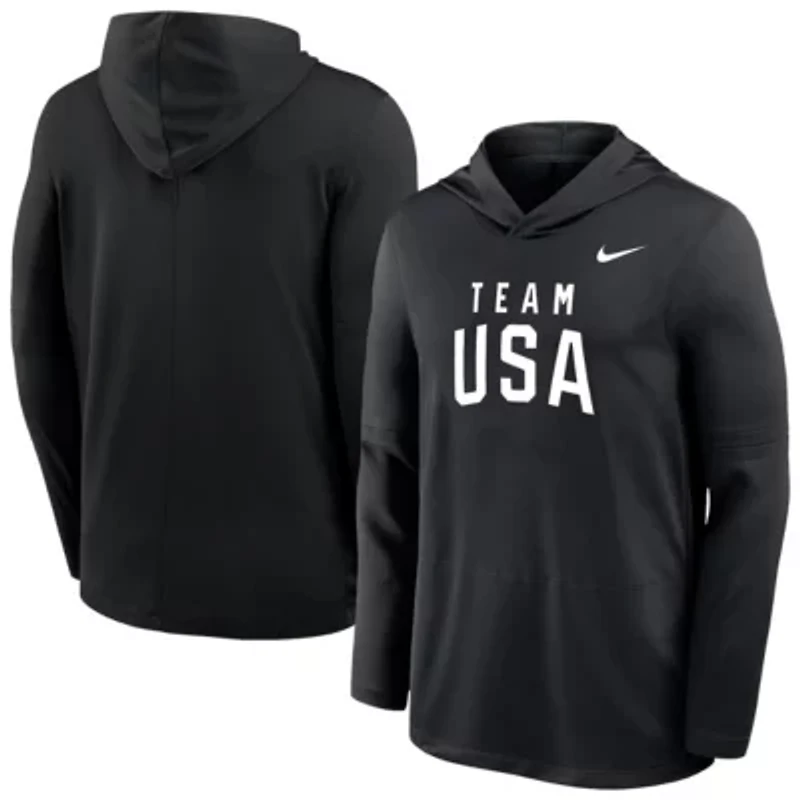 Olympics Nike Team USA Lightweight Dri-FIT Long Sleeve Hoodie T-Shirt