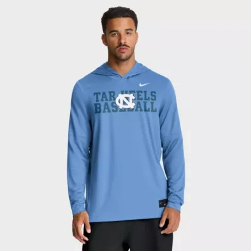 NCAA Nike Carolina North Tar Heels Dugout Dri-FIT Long Sleeve Hooded T-Shirt