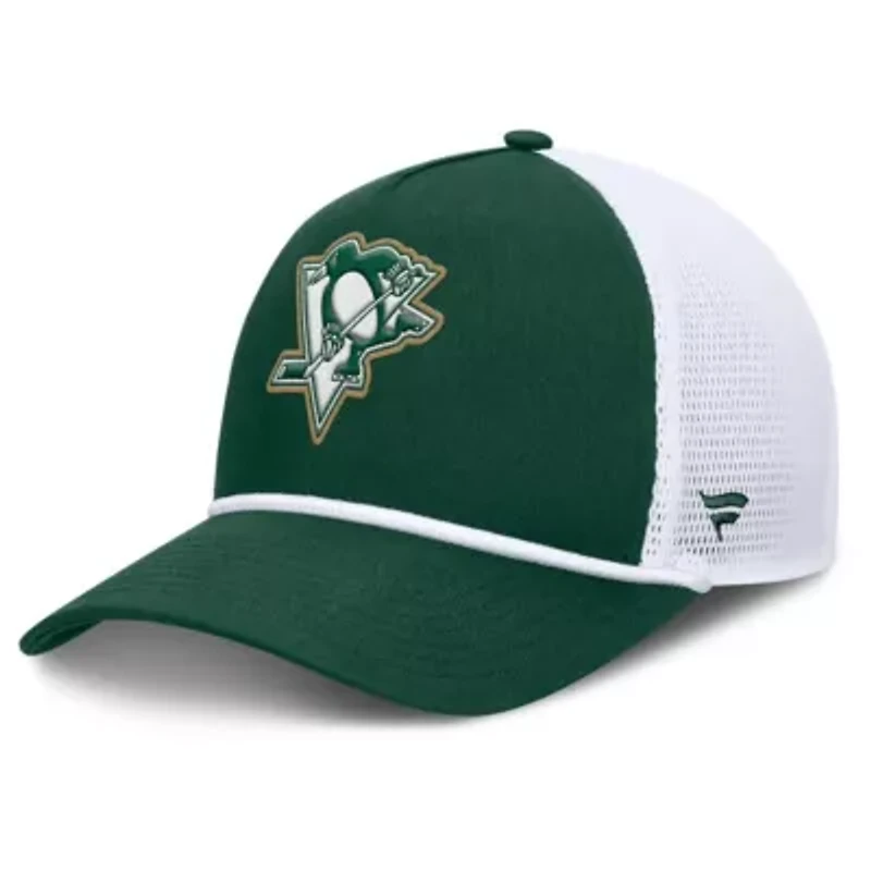 NHL Fanatics Green/White Pittsburgh Penguins Bermuda A-Frame Adjustable Hat