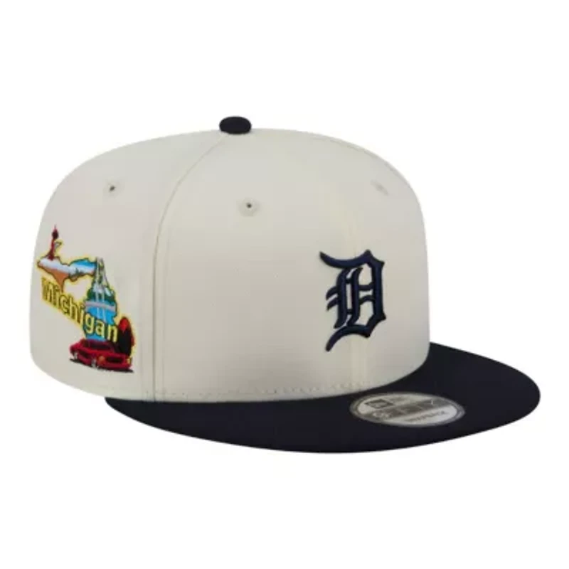 MLB Cream/Navy Detroit Tigers Localized 9FIFTY Snapback Hat