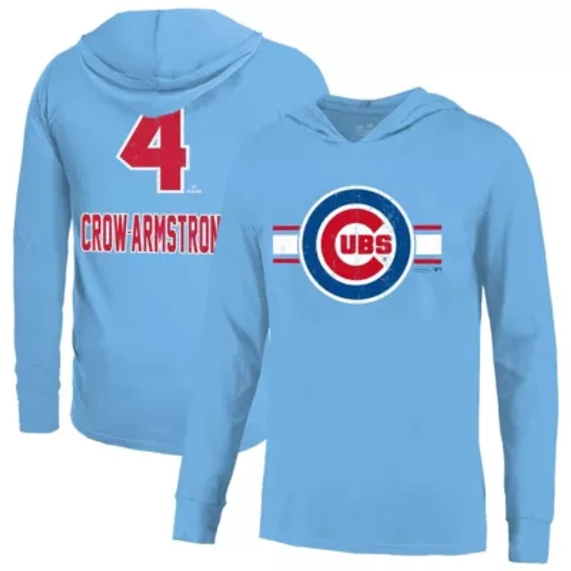 MLB Pete Crow-Armstrong Light Chicago Cubs Lightweight Name & Number Hoodie