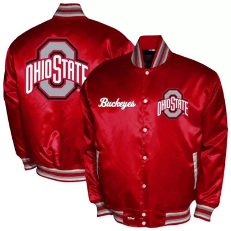 NCAA Franchise Club Ohio State Buckeyes Satin Full-Snap Jacket