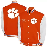 NCAA Franchise Club Clemson Tigers Fleece Varsity Full-Snap Jacket