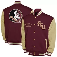 NCAA Franchise Club Florida State Seminoles Fleece Varsity Full-Snap Jacket