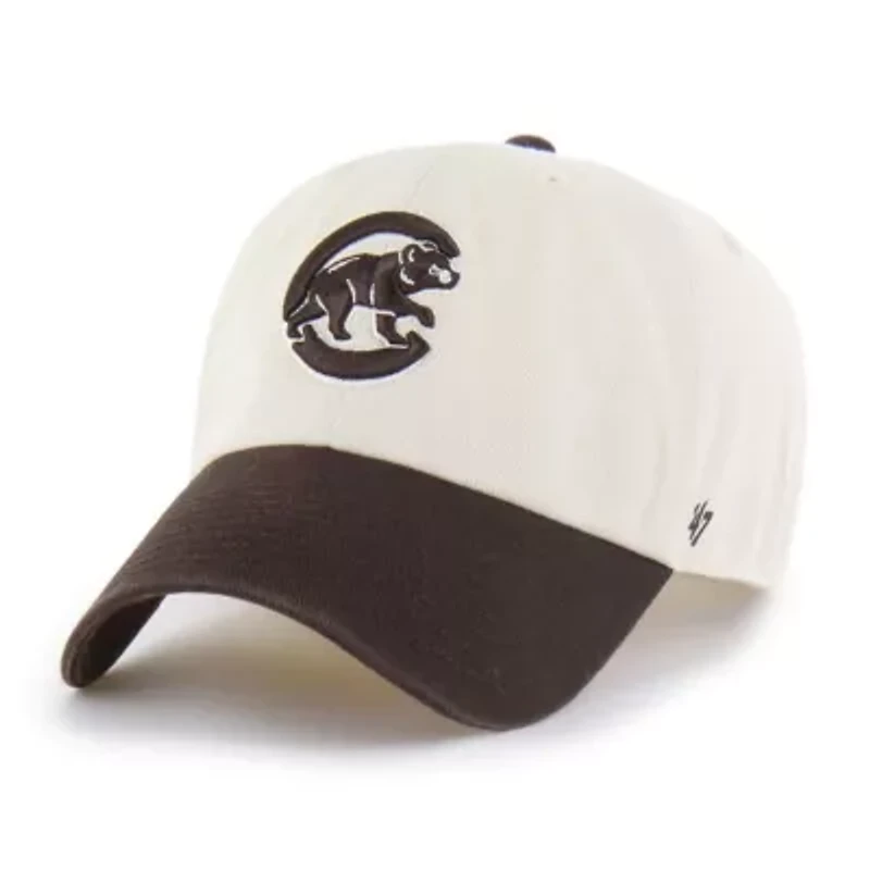 MLB Natural/Brown Chicago Cubs Two-Tone Fashion Clean Up Adjustable Hat