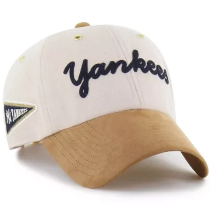 MLB x Lane Natural/Tan New York Yankees Script Charm Clean Up Adjustable Hat