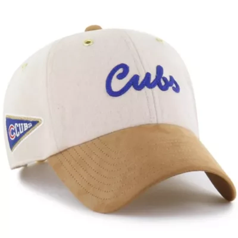 MLB x Lane Natural/Tan Chicago Cubs Script Charm Clean Up Adjustable Hat