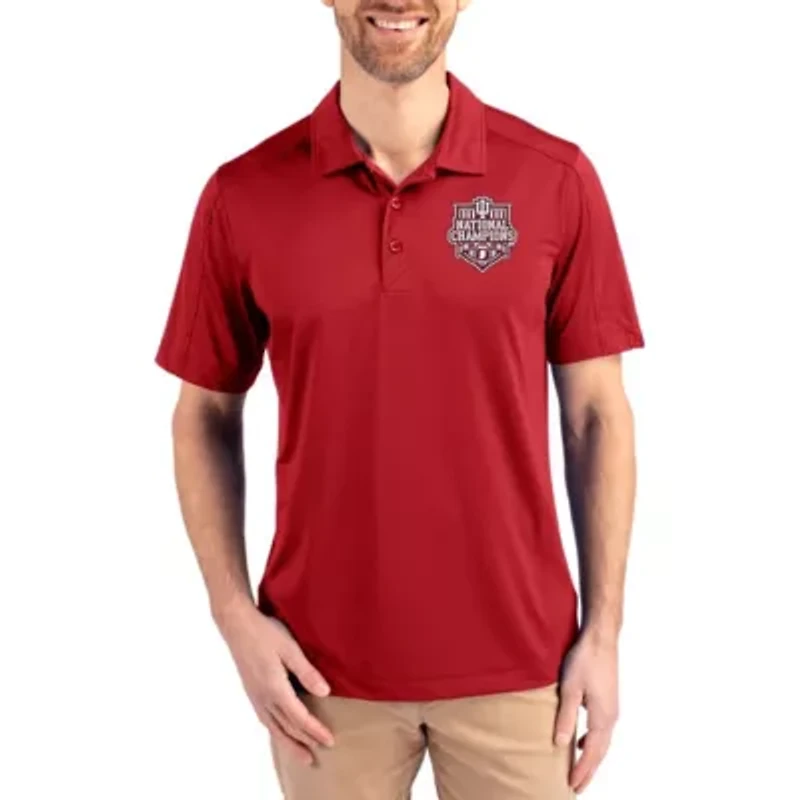NCAA Indiana Hoosiers Football Playoff 2025 National s Big & Tall Prospect Eco DryTec Recycled Polo