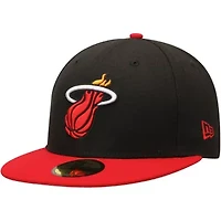 NBA Black/Red Miami Heat Official Team Color 2Tone 59FIFTY Fitted Hat