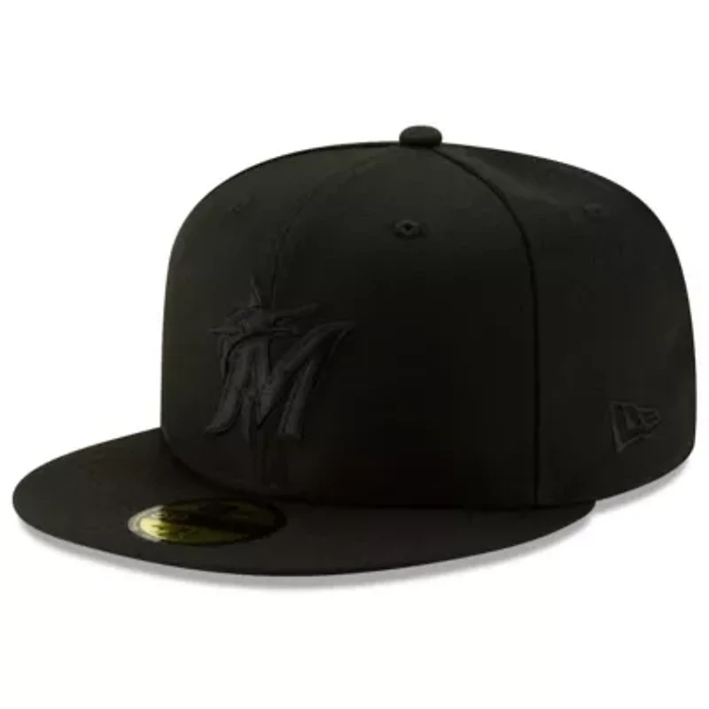 MLB Miami Marlins 2019 Black-on-Black 59FIFTY Fitted Hat