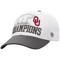 NCAA White/Gray Oklahoma Sooners 2019 Big 12 Football s Locker Room Adjustable Hat