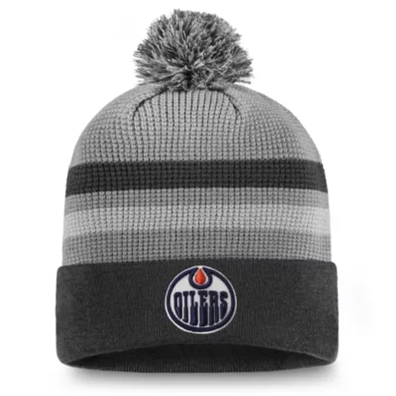 NHL Fanatics Edmonton Oilers Authentic Pro Home Ice Cuffed Knit Hat with Pom