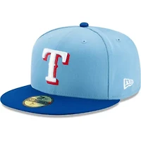 MLB Texas Rangers Light Blue/Royal On-Field Authentic Collection 59FIFTY Fitted Hat