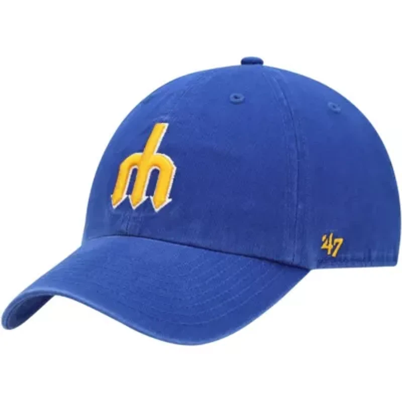 MLB Seattle Mariners 1977 Logo Cooperstown Collection Clean Up Adjustable Hat
