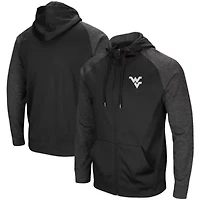 NCAA West Virginia Mountaineers Big & Tall Blackout Raglan Full-Zip Hoodie