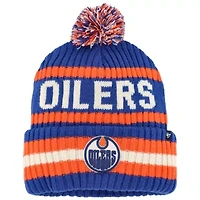 NHL Royal/Orange Edmonton Oilers Bering Cuffed Knit Hat with Pom