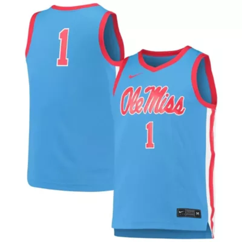 NCAA Nike #1 Light Ole Miss Rebels Replica Basketball Jersey