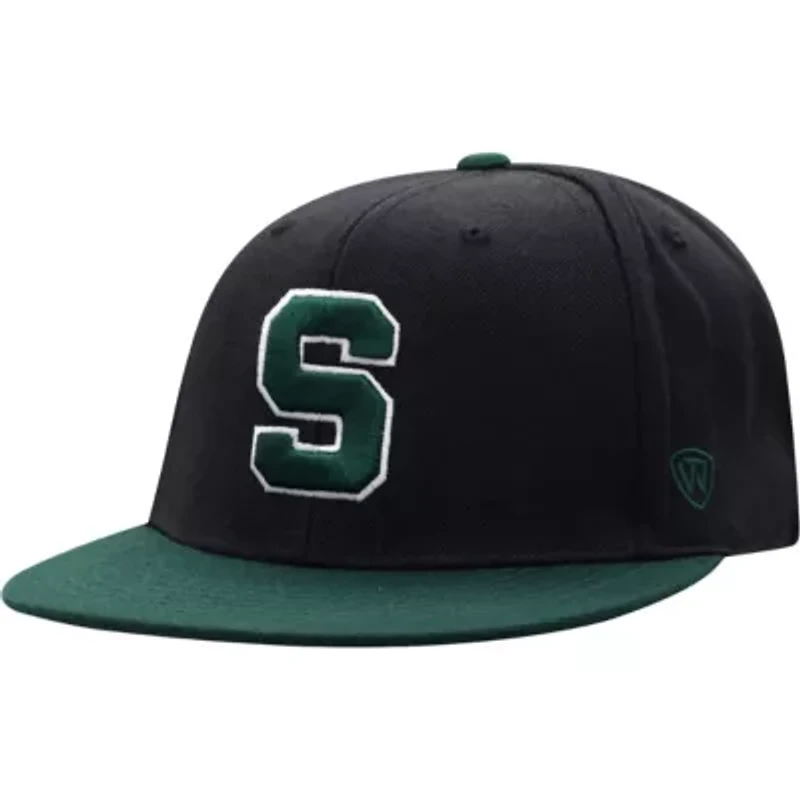 NCAA Black/Green Michigan State Spartans Team Color Two-Tone Fitted Hat