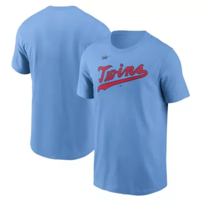 MLB Nike Light Minnesota Twins Cooperstown Collection Wordmark T-Shirt