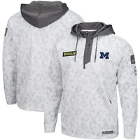 NCAA Arctic Michigan Wolverines OHT Military Appreciation Quarter-Zip Hoodie