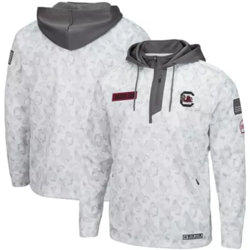 NCAA Arctic South Carolina Gamecocks OHT Military Appreciation Quarter-Zip Hoodie