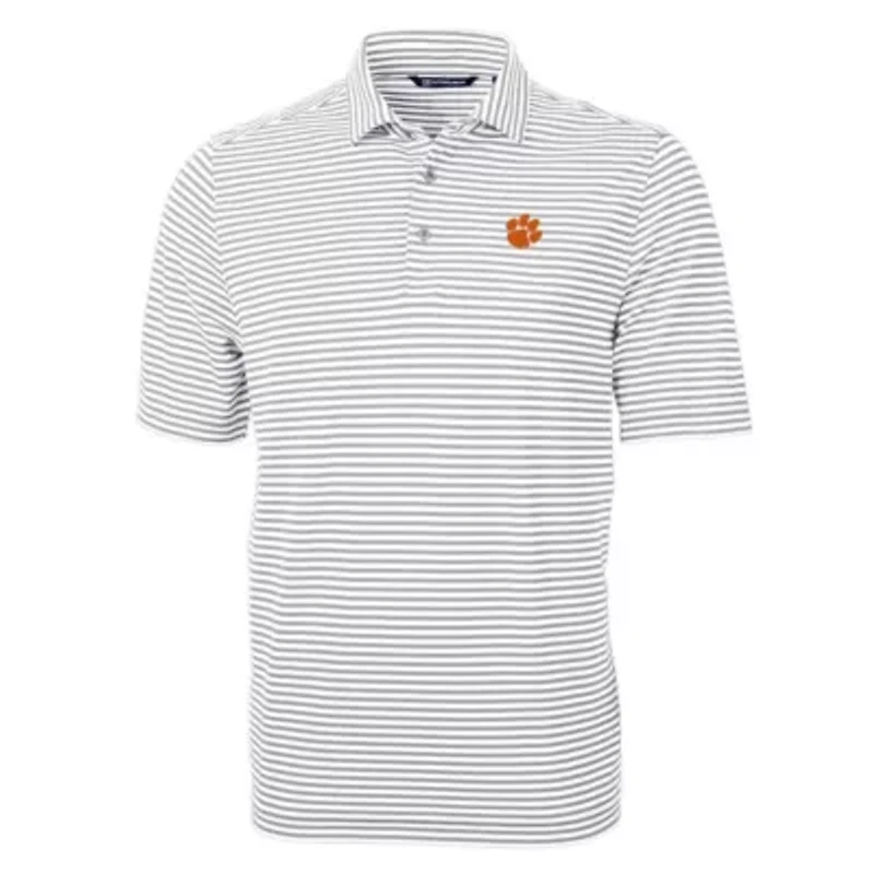 NCAA Clemson Tigers Virtue Eco Pique Stripe Recycled Polo
