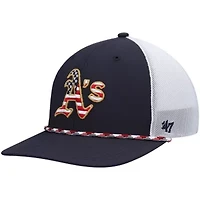 Oakland Athletics MLB Navy/White Athletics Flag Fill Trucker Snapback Hat